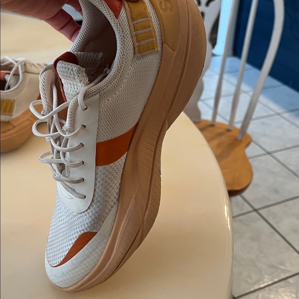 Sorel White and Orange Women's Athletic Shoes - Picture 6 of 15